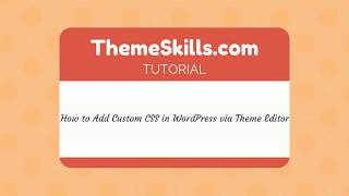 How to Add Custom CSS in WordPress via Theme Editor