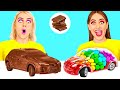 チョコレートの食べ物 vs 本物の食べ物のチャレンジ | 甘いものばかり食べて24時間 TeenChallenge
