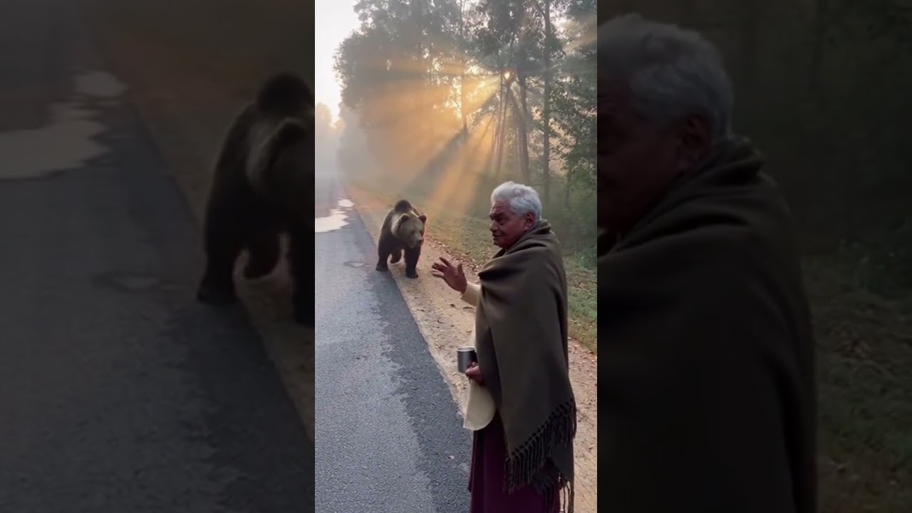 Bear Walked Away After Grandpa Started Talking