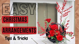 Easy Christmas holiday floral arrangement | Simple Christmas Floral Arrangement