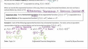 2.4 Exponential Function Manipulation Notes