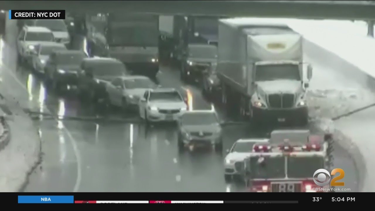 Power Line Falls Across Bruckner Expressway In The Bronx