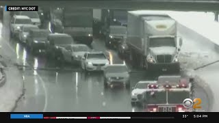 Power Line Falls Across Bruckner Expressway In The Bronx