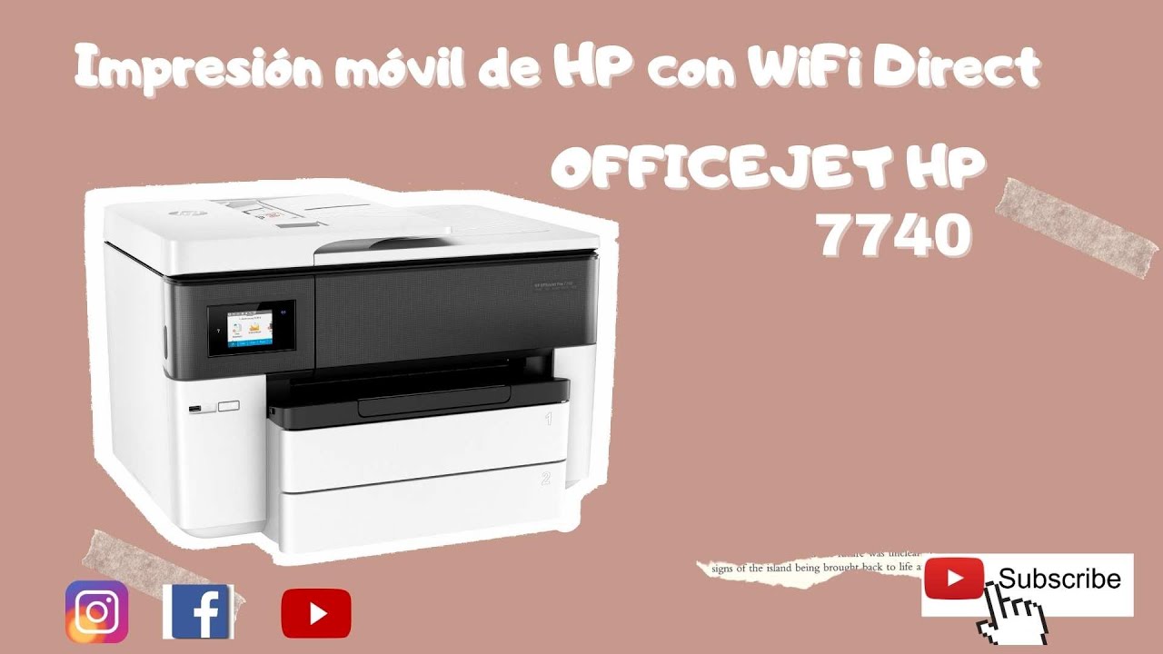 CONFIGURACION BLUETOOTH (WIFI DIRECT HP OFFICEJET PRO 7740 PASO A PASO -  YouTube