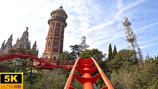 2000Ft Elevation Roller Coaster: BACKWARDS! 5K Muntanya Russa POV Tibidabo, Spain