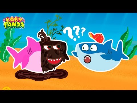 Shark Family and Mud Monster / Cartoon for Children