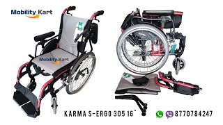 Karma S-Ergo 305 16" Inch Seat Ergonomic Wheelchair For Child Seniors & Patients