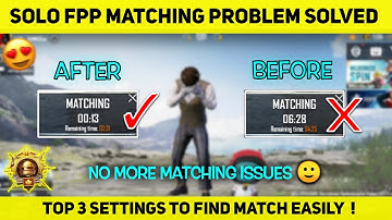 SOLO FPP MATCHING PROBLEM SOLVED 😍 | PUBGM / BGMI MATCHING PROBLEM SOLVED✅ #solofppmatchingproblem