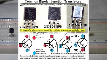 Bipolar Junction Transistor vid 1 TO92 NPN and PNP intro and BJT switch circuits explained