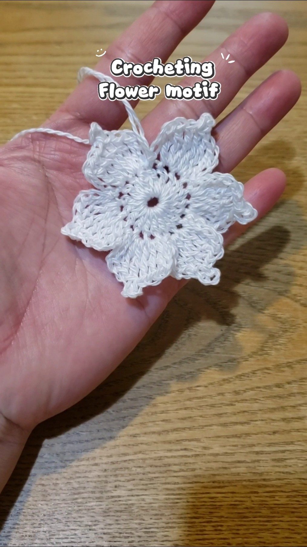 リアルデニムで編む花のモチーフ#crochet #flowermotif #編み物