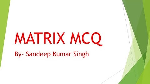 MATRIX | ENGINEERING MATHEMATICS |MCQ