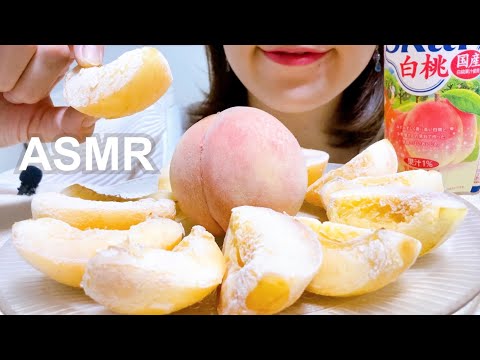 (咀嚼音)冷凍白桃/eating sound asmr