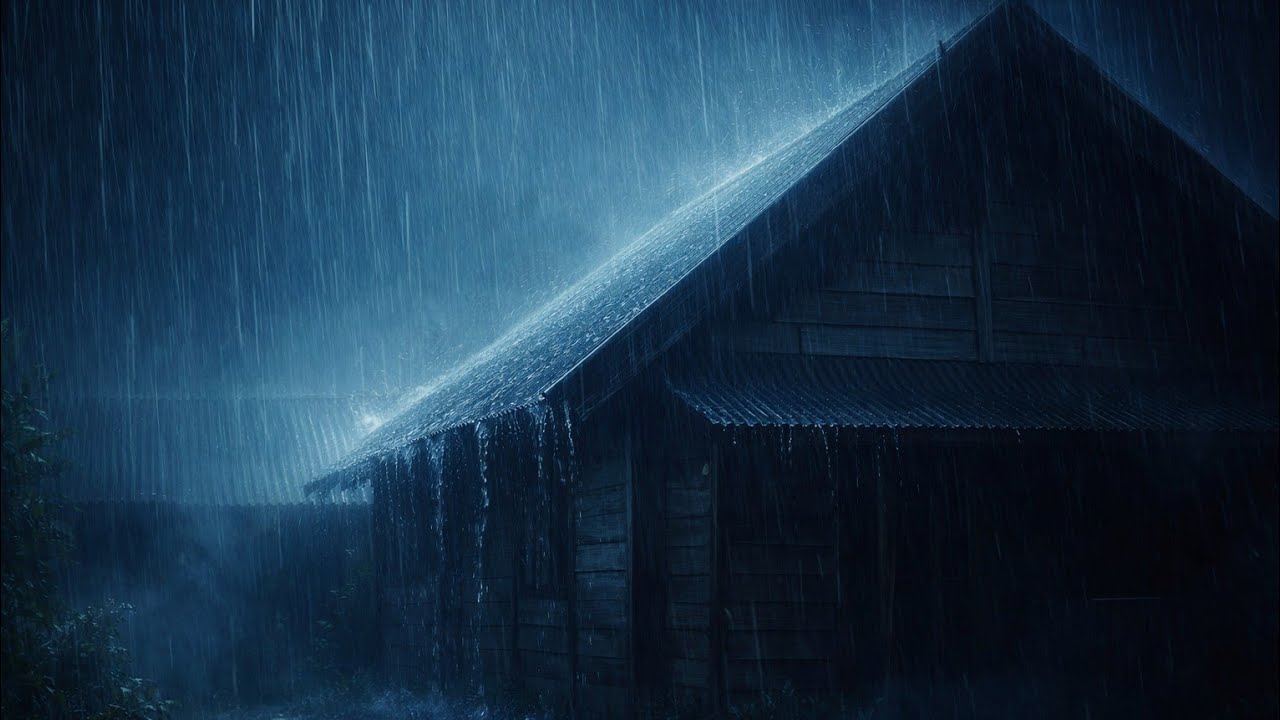 Fall Asleep in Under 1 Minute with Night Rain on a Tin Roof | Insomnia & Anxiety Relief