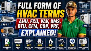 Full Form of HVAC Terms — AHU, FCU, VAV, BMS, BTU, CFM, COP, VRF, Explained!