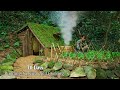 70 days how girl survive in the rain forest  survival challenge build shelter catch and cook