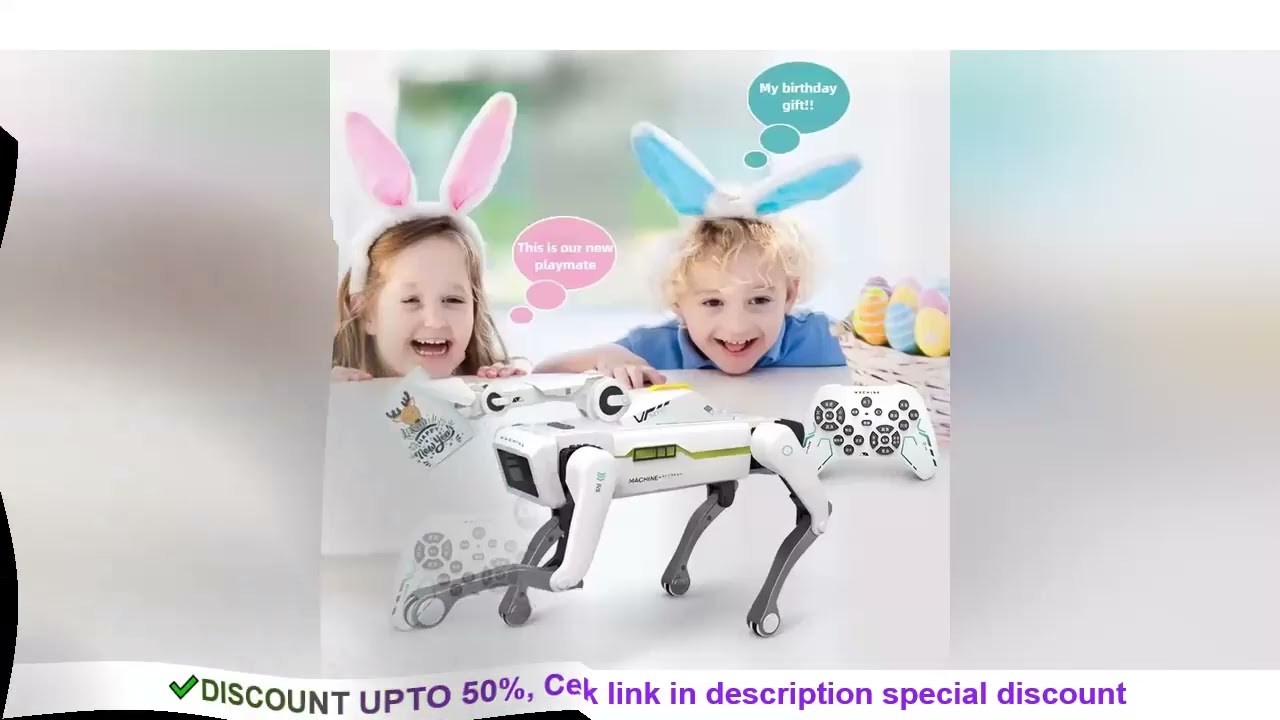 Teeggi Electric RC Intelligent Robot Dog with Clip Multifunction RC Mechanical Dog Educational Toy