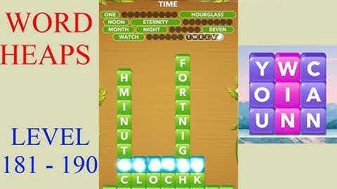 Word Heaps Level 181 - 190 | All Answers | Walkthrough