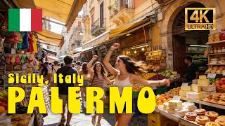 3 Hours in Palermo, Sicily 🇮🇹 | Day to Night Walking Tour in Stunning 4K