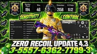 NEW UPDATE 4.3 CODE 🔥 PUBG MOBILE/BGMI SENSITIVITY SETTINGS 2026 | BEST SCOPE SENSITIVITY SETTINGS✅