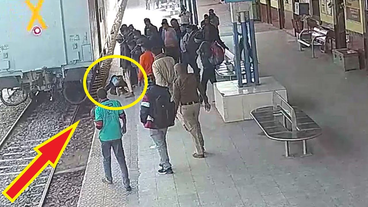 Train Accident Man falls from running train Indian Railways CCTV