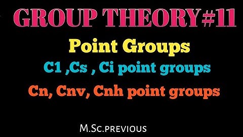 Group Theory: C1,Cs,Ci,Cn,Cnv,Cnh point groups@NOBLECHEMISTRY