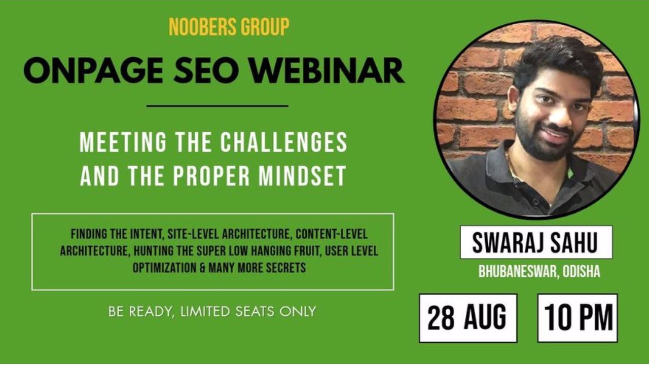 🔰 Webinar On On Page SEO Mostly Advanced By Swaraj Sahu 🔰