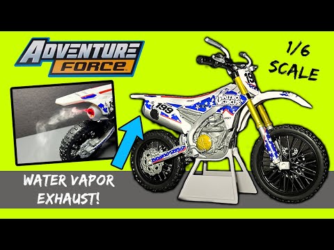 This motorcycle has working exhaust! Unboxing the Adventure Force 1:6 Scale Nitro Circus Dirt Bike