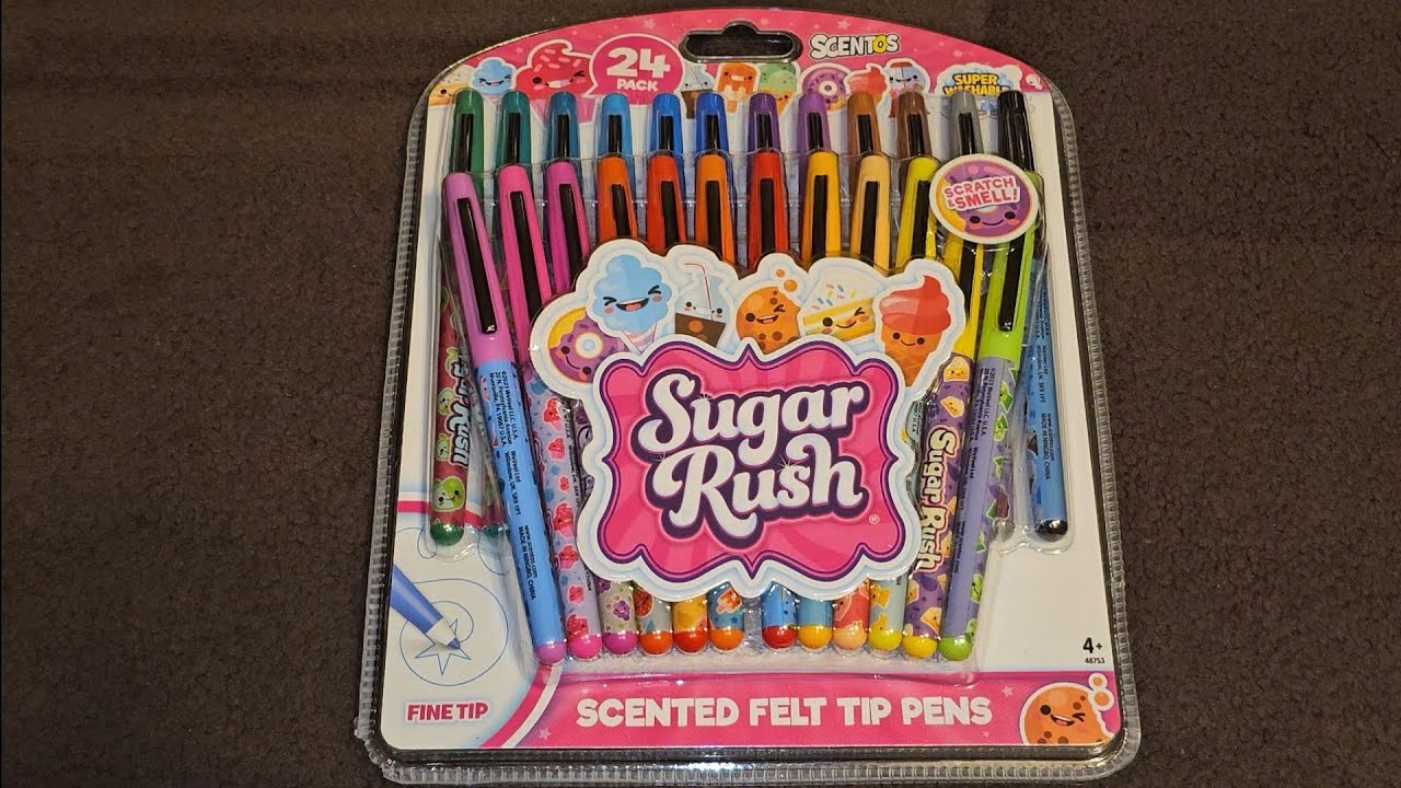 Target Item Review Scentos Sugar Rush Scented Felt Tip Pens Smelling and  Using Every Color 