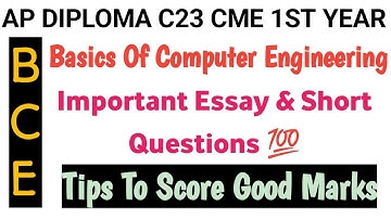 ap diploma C23 cme 1st year basics of computer engineering| bce| important questions|