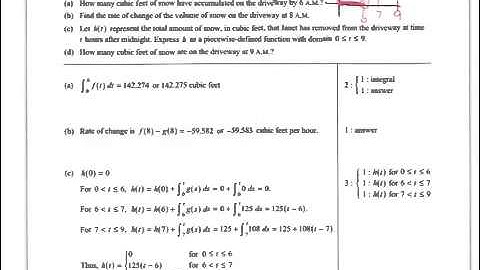 FRQ 2010 Problem 1 - AP Calculus AB Exam