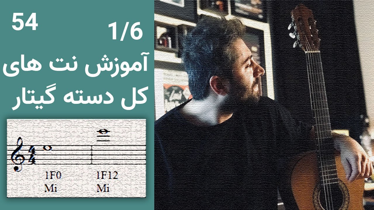 آموزش گیتار | نت خوانی کل دسته گیتار | سیم اول - YouTube