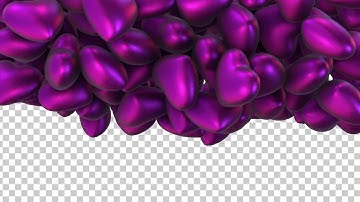 Floating Purple Hearts With Alpha Channel Motion Graphics