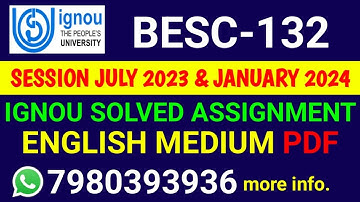 BESC 132 Solved Assignment 2023-24 English, BESC 132 Solved Assignment 23-24, BESC-132 Assignment