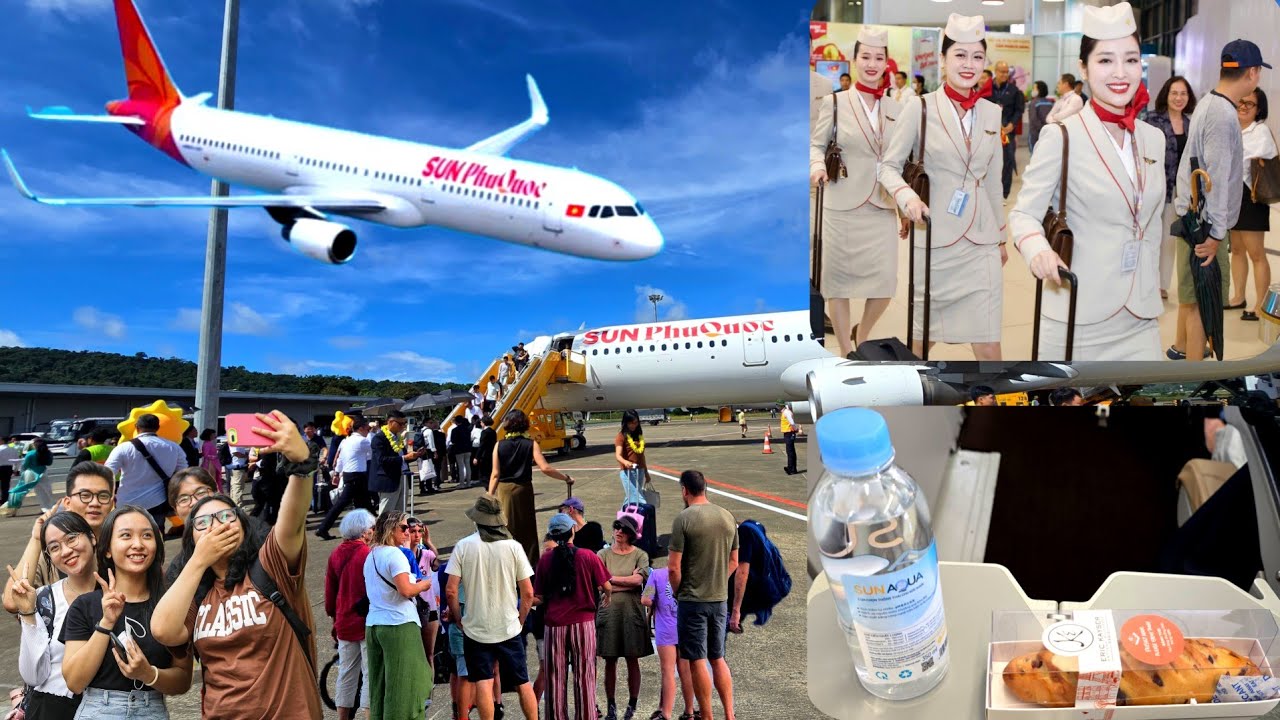 TRẢI NGHIỆM 5 SAO SUN PHU QUOC AIRWAYS SÂN BAY TÂN SÂN NHẤT VỀ PHÚ QUỐC | VIỆT KIỀU SỐC TÂN SÂN NHẤT