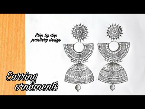 How to draw jewellery |earrings(Jhumka)| easy step by step tutorial✍ -  YouTube
