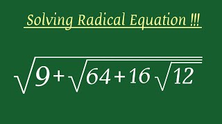Germany | Nice Square Square Root Maths Question | Radical Equations