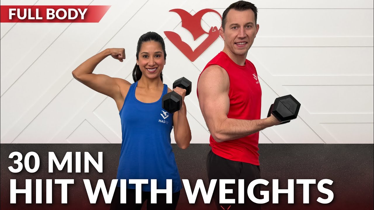 30 Minute HIIT Workout with Weights - Dumbbell Full Body Workout at ...
