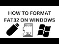 How to format usb  sd card to fat32 format