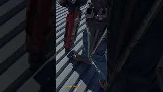 Powder-Actuated .22 Caliber Fastening Tool Shooting Steel Pins into Metal Roof Deck #tools