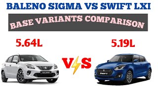 Baleno Sigma vs Swift Lxi | Comparison between Swift Lxi bs6 & Baleno Sigma bs6