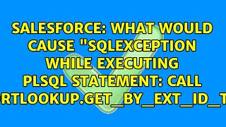 What would cause "SQLException while executing plsql statement: call... Net Worth