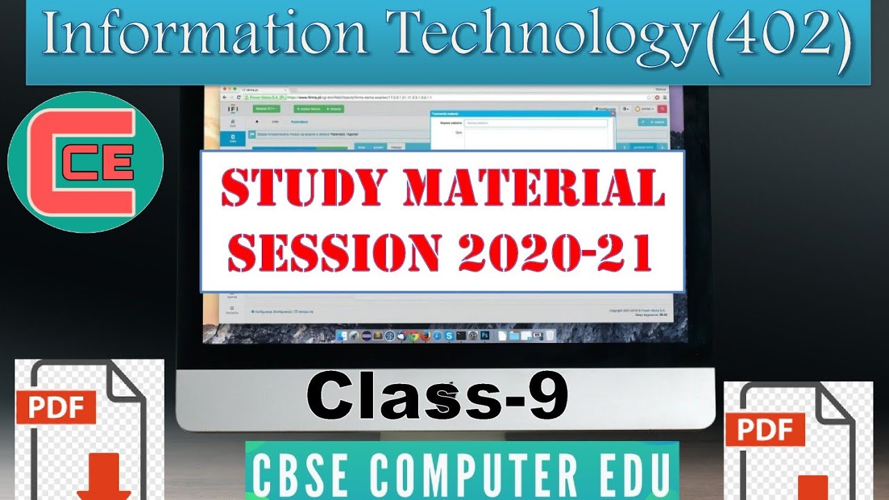 CBSE | Class-9 |IT 402 Study Material with download link | - YouTube