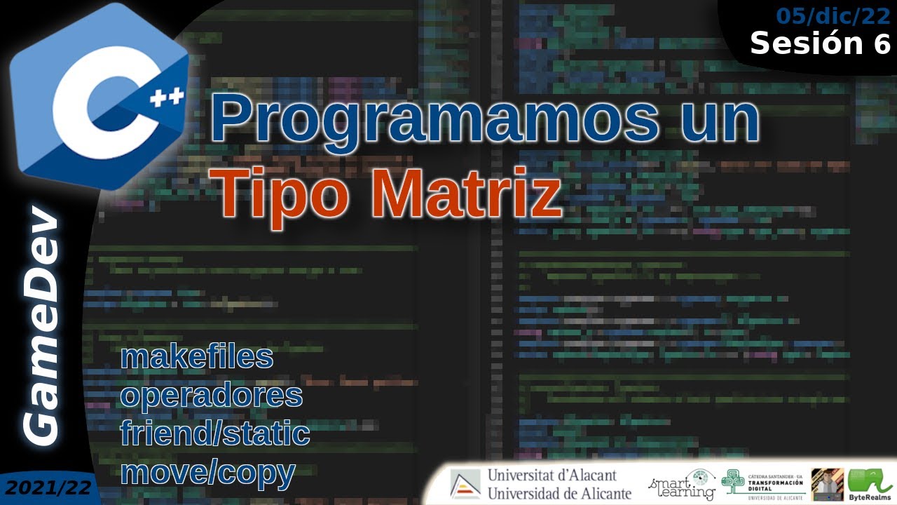 Programamos en C++: Tipo matriz, usos, makefile, operadores, friend ...