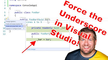 How to Tell Visual Studio To Use Underscores For Private Fields!
