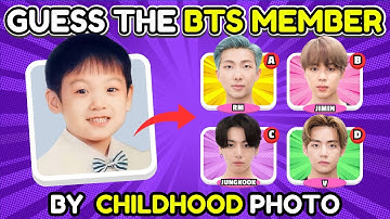 Guess BTS Member Childhood Photo! | K-Pop Quiz Game 💜