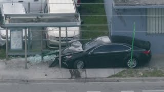 4 children, 1 adult hurt in crash at Miami-Dade bus stop