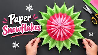 DIY Paper Snowflakes 3D | How to make Paper Snowflakes Christmas Crafts idea With Colour Paper 