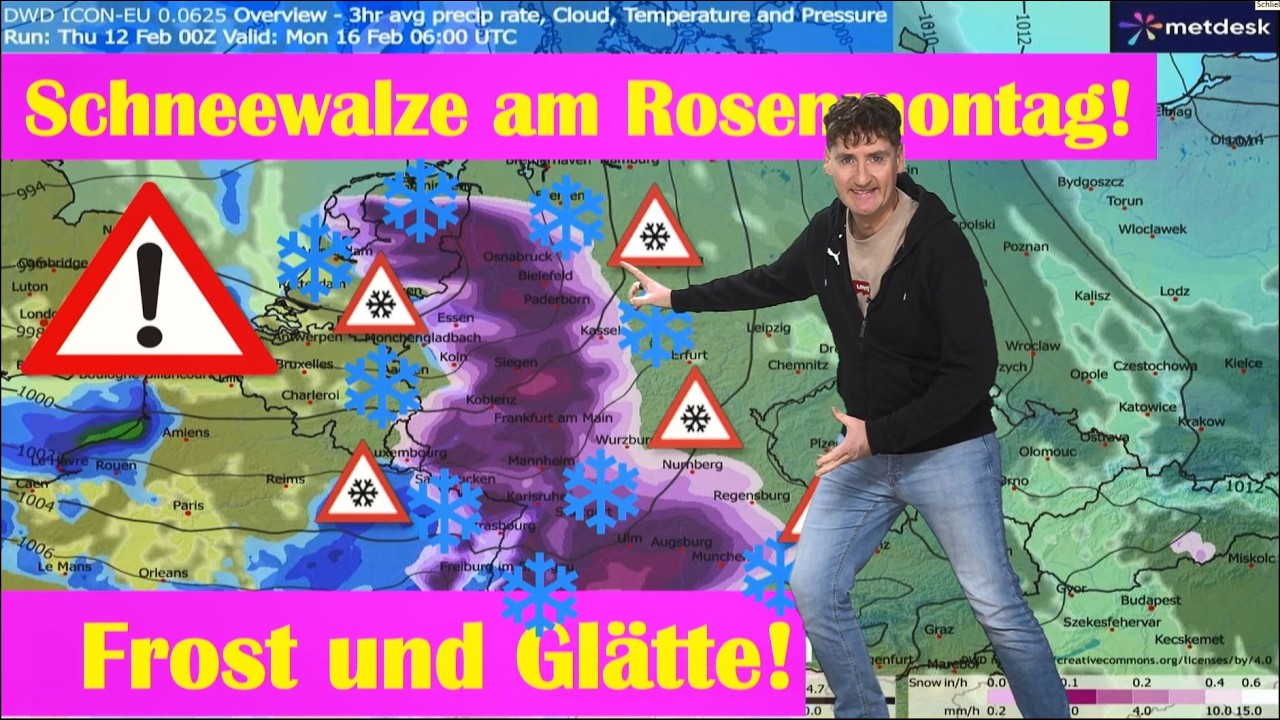 "Das sieht nicht gut aus" Karnevals-Wochenende mit Schnee, Eis und Glätte! Weißer Rosenmontag!