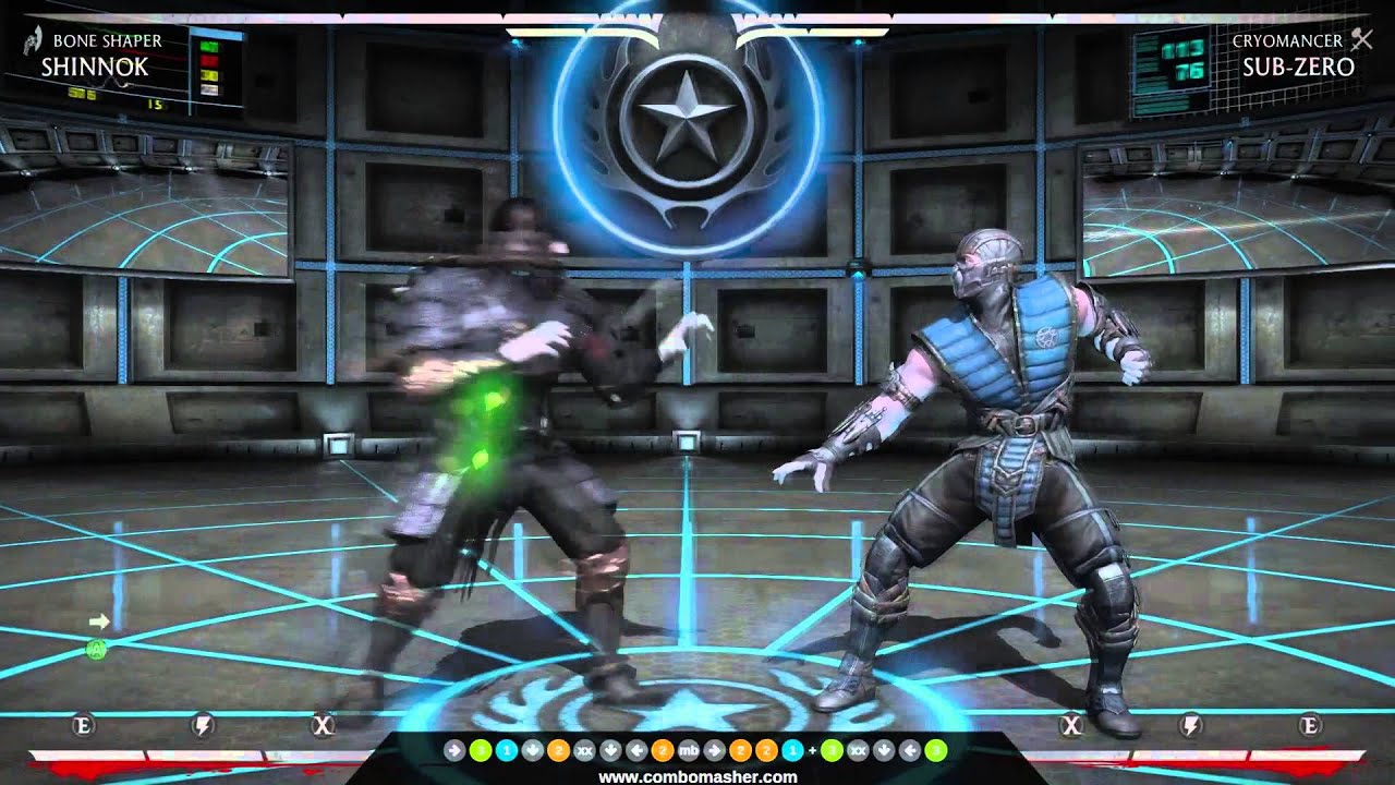 Shinnok Combo | Bone Shaper | MKX | Midscreen - 1 meter 30% damage (2)