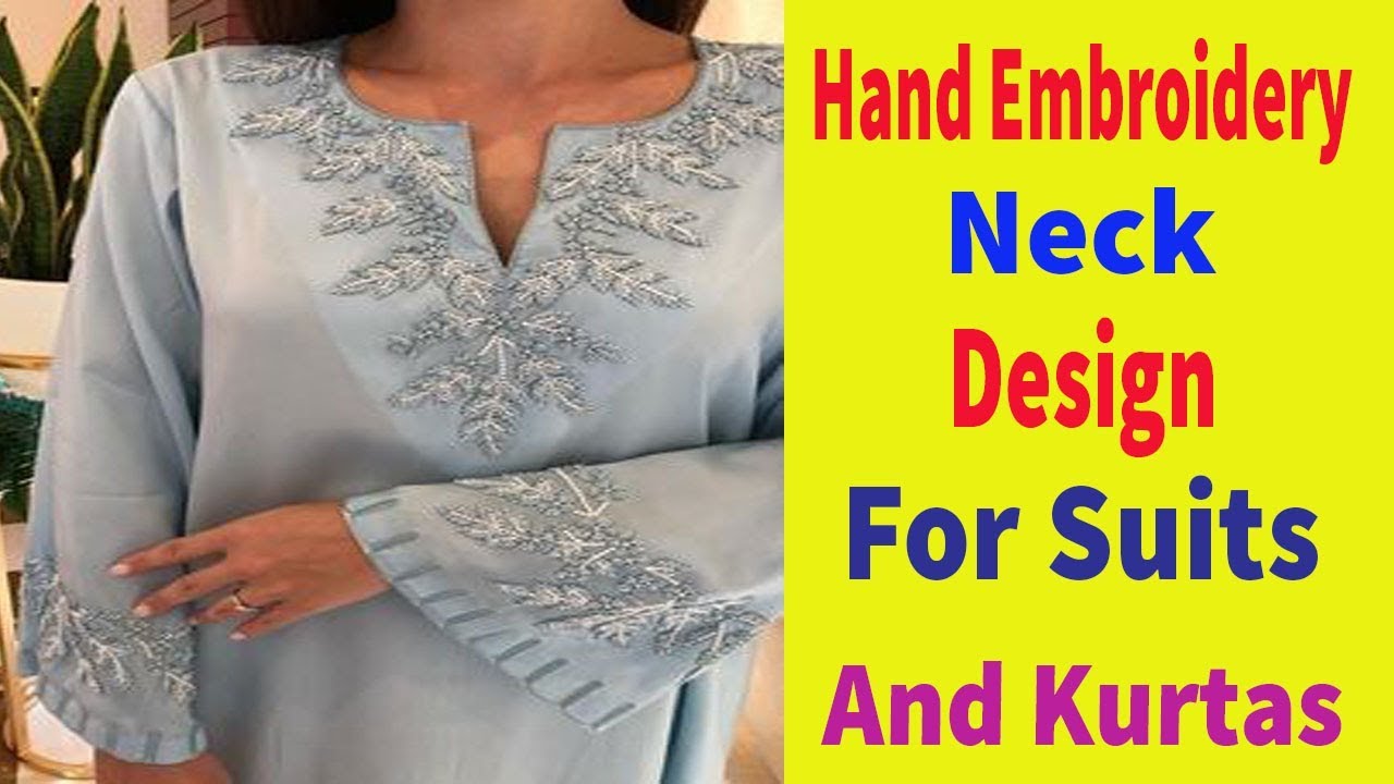 hand embroidery/Hand work suit design/hand embroidery designs for neck